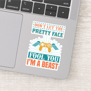 Funny gamer-meisje sticker