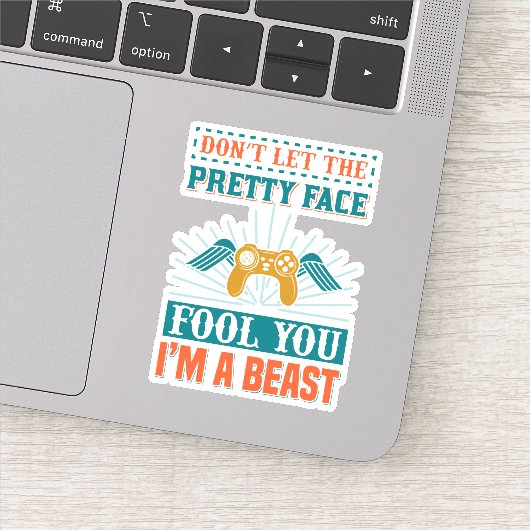 Funny gamer-meisje sticker (Detail)