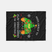 Funny Gamer Most Likely To Play Video Games On Chr Fleece Deken (Voorkant (Horizontaal))