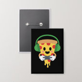 Funny Gamer Pizza Gaming Video Game Enthusiast Boy Button (Voorkant / Achterkant)