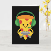 Funny Gamer Pizza Gaming Video Game Enthusiast Boy Kaart (Gele Bloem)