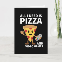 Funny Gamer Pizza Gaming Video Game Enthusiast Boy Kaart