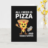 Funny Gamer Pizza Gaming Video Game Enthusiast Boy Kaart (Gele Bloem)