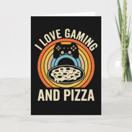 Funny Gamer Pizza Gaming Video Game Enthusiast Boy Kaart