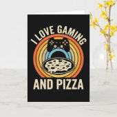 Funny Gamer Pizza Gaming Video Game Enthusiast Boy Kaart (Gele Bloem)