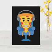 Funny Gamer Pizza Gaming Video Game Enthusiast Boy Kaart (Gele Bloem)