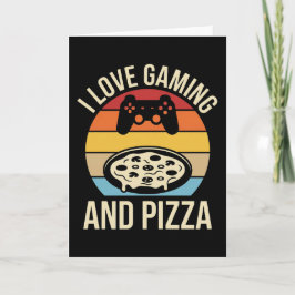 Funny Gamer Pizza Gaming Video Game Enthusiast Boy Kaart