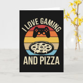 Funny Gamer Pizza Gaming Video Game Enthusiast Boy Kaart (Gele Bloem)