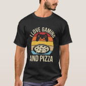 Funny Gamer Pizza Gaming Video Game Enthusiast Boy T-shirt (Voorkant)