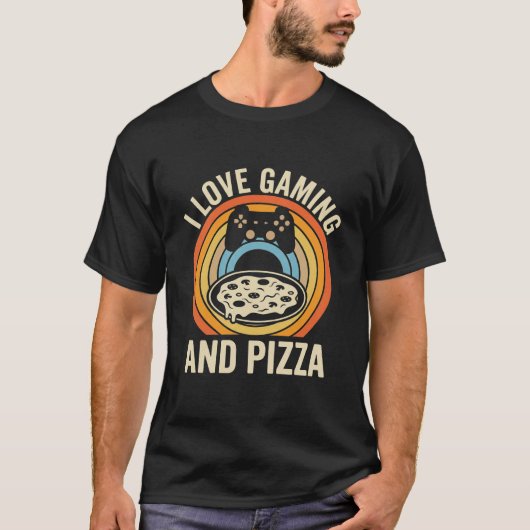 Funny Gamer Pizza Gaming Video Game Enthusiast Boy T-shirt (Voorkant)