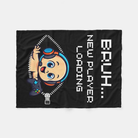 Funny Gamer Pregnancy Announcement – Bruh New Play Fleece Deken (Voorkant (Horizontaal))