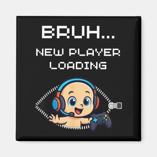 Funny Gamer Pregnancy Announcement – Bruh New Play Magneet (Voorkant)