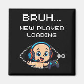 Funny Gamer Pregnancy Announcement – Bruh New Play Magneet (Voorkant)