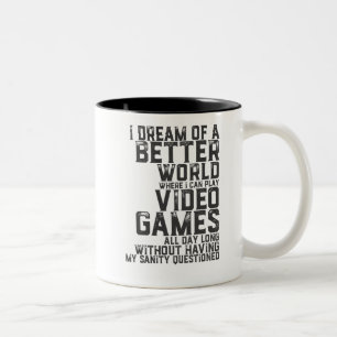 Funny Gamer Quote voor games Nerd Video Game Geek Tweekleurige Koffiemok