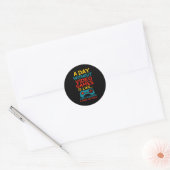 Funny Gamer Saying Graphic Tee Men Boys Teens Vide Ronde Sticker (Envelop)