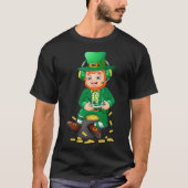 Funny Gamer St Patricks Dag Videospel Kinder Jonge T-shirt (Voorkant)