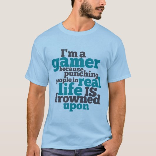 Funny Gamer T-shirt voor videogames Geeks (Voorkant)