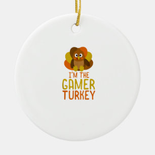 Funny Gamer Turkey Family Matching Thanksgiving Keramisch Ornament