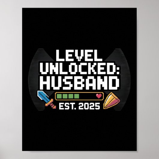 Funny Gamer Wedding Engagement Gift Tee  Poster (Voorkant)