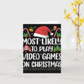 Funny Gamer Xmas Likely Play Video Games On Christ Kaart (Gele Bloem)