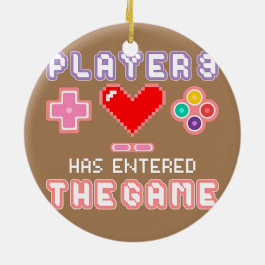 Funny Gamer Zwangerschap Aankondiging pap mam Keramisch Ornament (Achterkant)