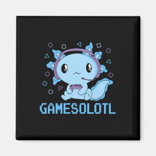 Funny Gamesolotl Anime Kawaii Gaming Axolotl Video Magneet