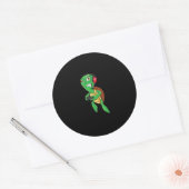 Funny Gaming Angry Zee Turtle Pplay Video Games Ronde Sticker (Envelop)