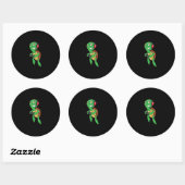 Funny Gaming Angry Zee Turtle Pplay Video Games Ronde Sticker (Vel)