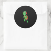 Funny Gaming Angry Zee Turtle Pplay Video Games Ronde Sticker (Tas)