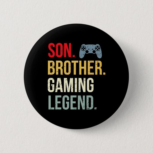 Funny Gaming Boys Girls Mannen Gamer Brother Video Ronde Button 5,7 Cm (Voorkant)