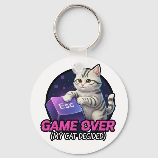​Funny Gaming Cat Gamer Gift - My Cat Decided Game Sleutelhanger (Voorkant)