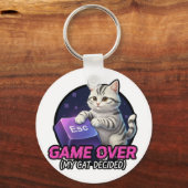 ​Funny Gaming Cat Gamer Gift - My Cat Decided Game Sleutelhanger (Achterkant)