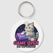 ​Funny Gaming Cat Gamer Gift - My Cat Decided Game Sleutelhanger (Achterkant)