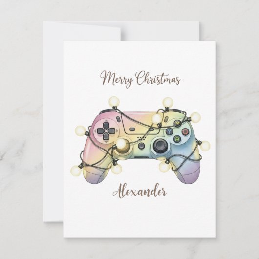 Funny Gaming Christmas Card Personalised Gift Feestdagenkaart (Voorkant)