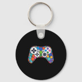 Funny Gaming Controller Polka Dot Video Gamers Dot Sleutelhanger (Voorkant)