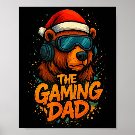 Funny Gaming Dad Christmas Outfit Gamer Gift  Poster (Voorkant)