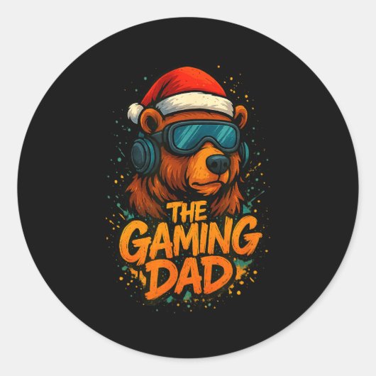 Funny Gaming Dad Christmas Outfit Gamer Gift  Ronde Sticker (Voorkant)