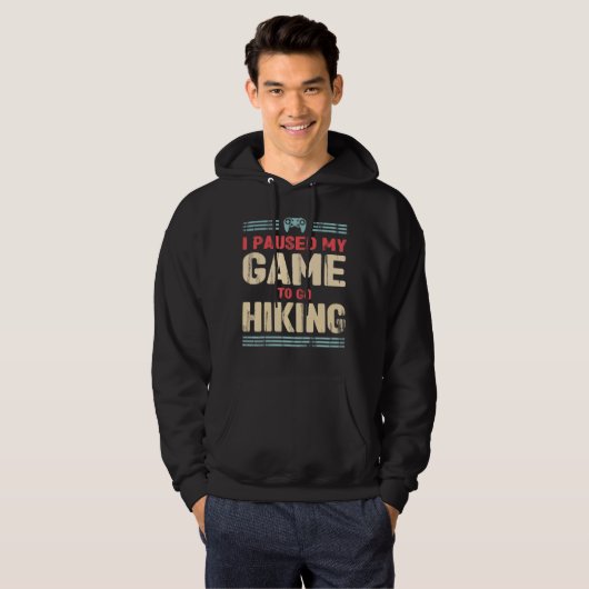 Funny Gaming Design for Hiking Trekking and Campin Hoodie (Voorkant volledig)