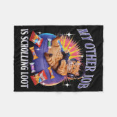 Funny Gaming Gamer Cat  Fleece Deken (Voorkant (Horizontaal))