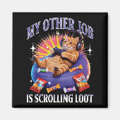 Funny Gaming Gamer Cat  Magneet (Voorkant)