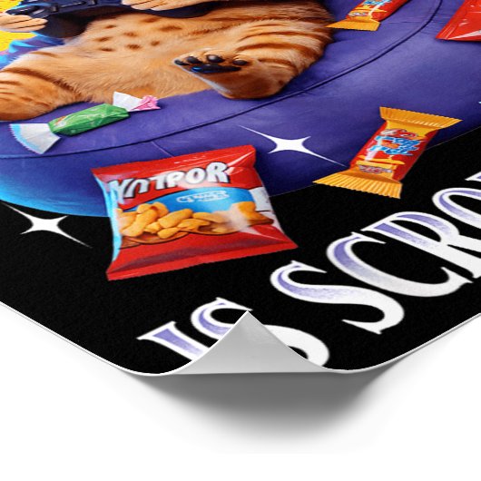 Funny Gaming Gamer Cat  Poster (Hoek)