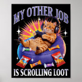 Funny Gaming Gamer Cat  Poster (Voorkant)