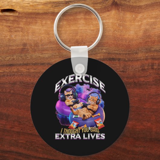 Funny Gaming Gamer Cat  Sleutelhanger (Voorkant)