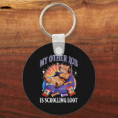 Funny Gaming Gamer Cat  Sleutelhanger (Voorkant)