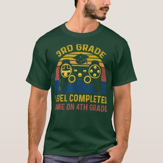 Funny Gaming Level Completed 3rd Grade Graduate T-shirt (Voorkant)