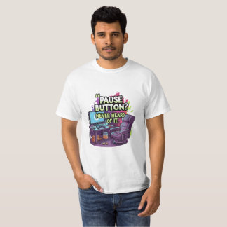 Funny Gaming Meme Illustration – Neon Gamer Quote  T-shirt