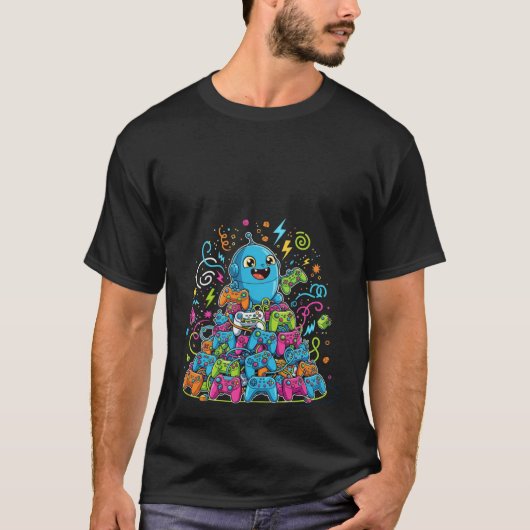 Funny Gaming Never Ends  T-shirt (Voorkant)