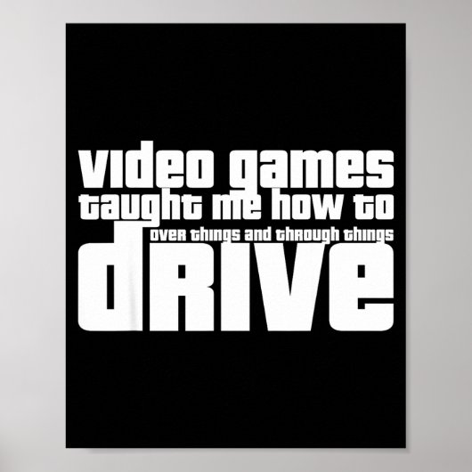 Funny Gaming New Driver Video Game Driving Instruc Poster (Voorkant)