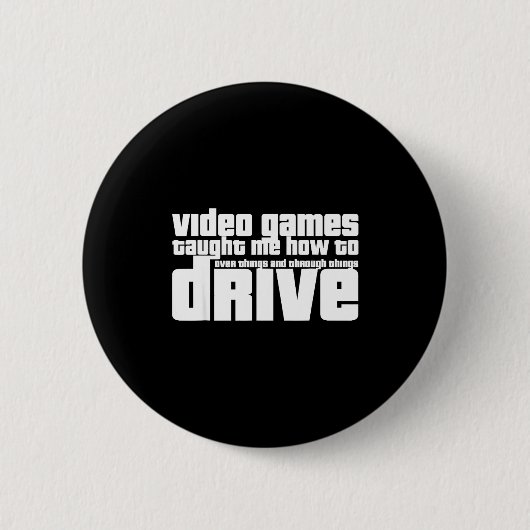 Funny Gaming New Driver Video Game Driving Instruc Ronde Button 5,7 Cm (Voorkant)