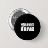 Funny Gaming New Driver Video Game Driving Instruc Ronde Button 5,7 Cm (Voorkant /achterkant)